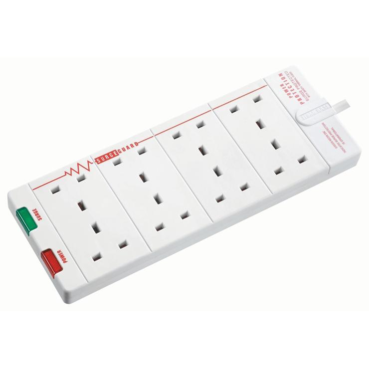 An 8-way UK plug extension board